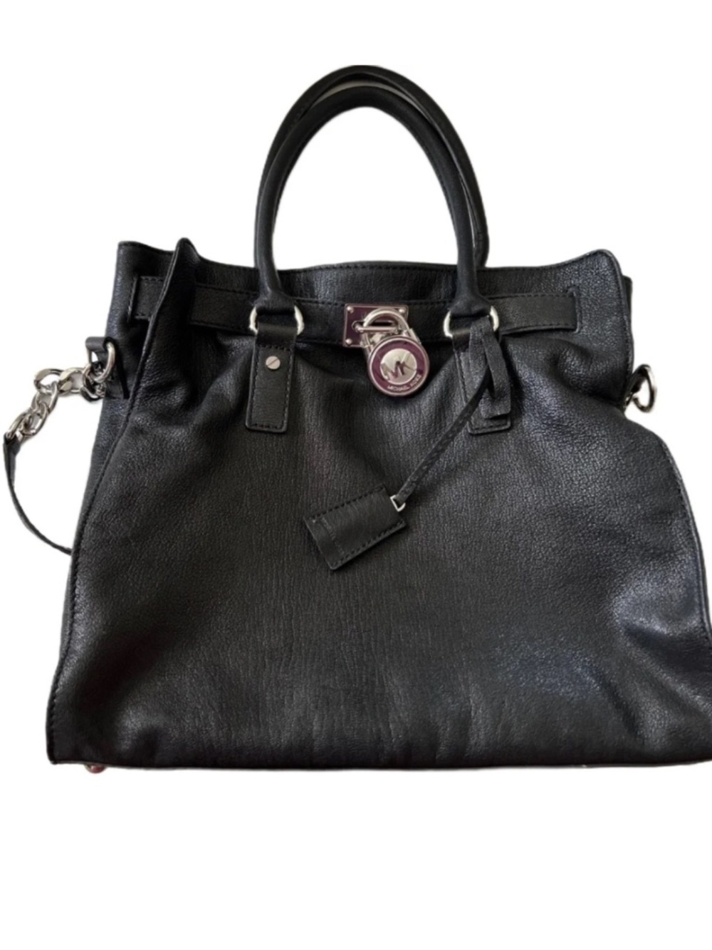 Michael Kors Hamilton Large Black Leather Tote